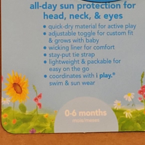 I Play Bucket Sun Hat 0-6 Months Turquoise - Picture 8 of 9